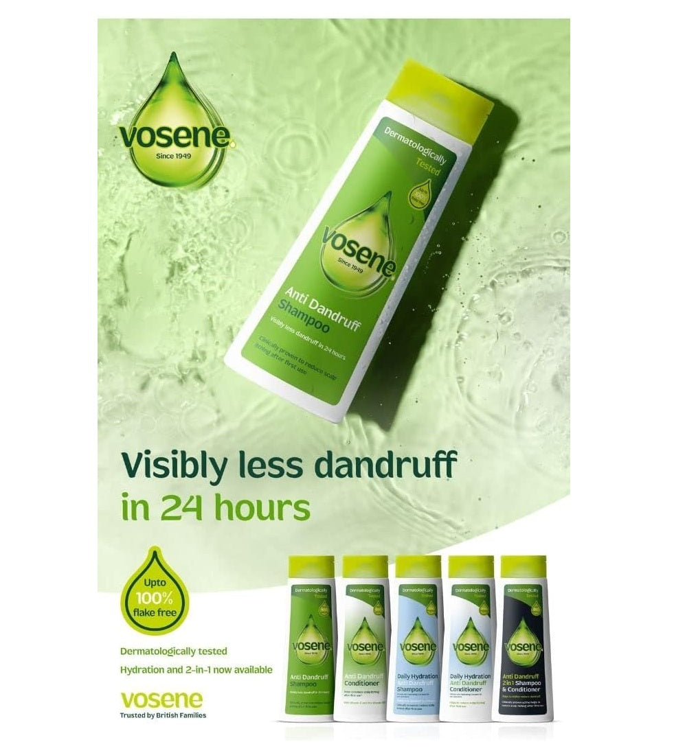 VOSENE ANTI DANDRUFF 2 IN 1 SHAMPOO & CONDITIONER 500ML