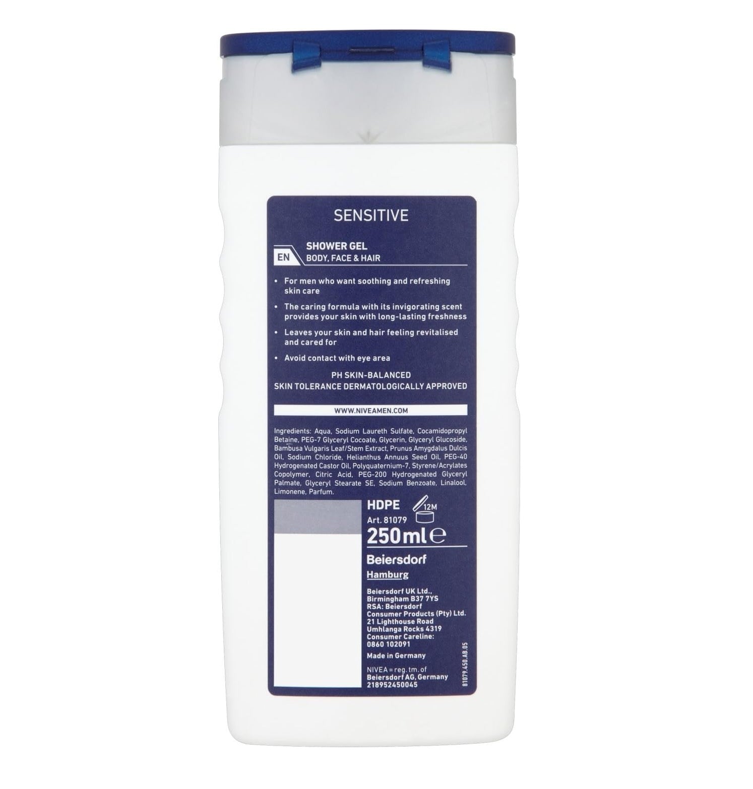 NIVEA MEN SENSITIVE SHOWER GEL 250ML